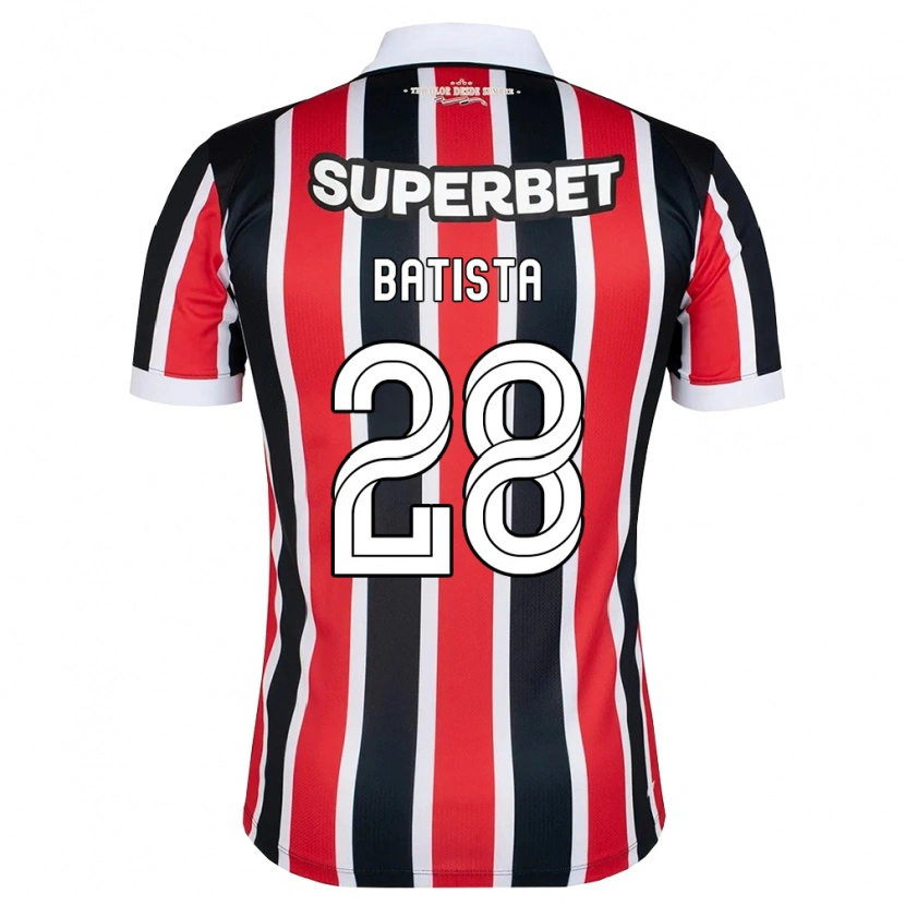 Danxen Niño Camiseta Guilherme Batista #28 Rojo Blanco Negro 2ª Equipación 2026/27 La Camisa
