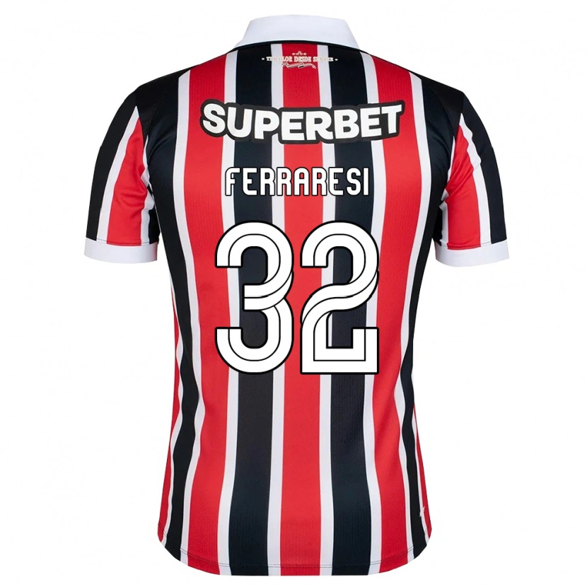 Danxen Niño Camiseta Nahuel Ferraresi #32 Rojo Blanco Negro 2ª Equipación 2026/27 La Camisa