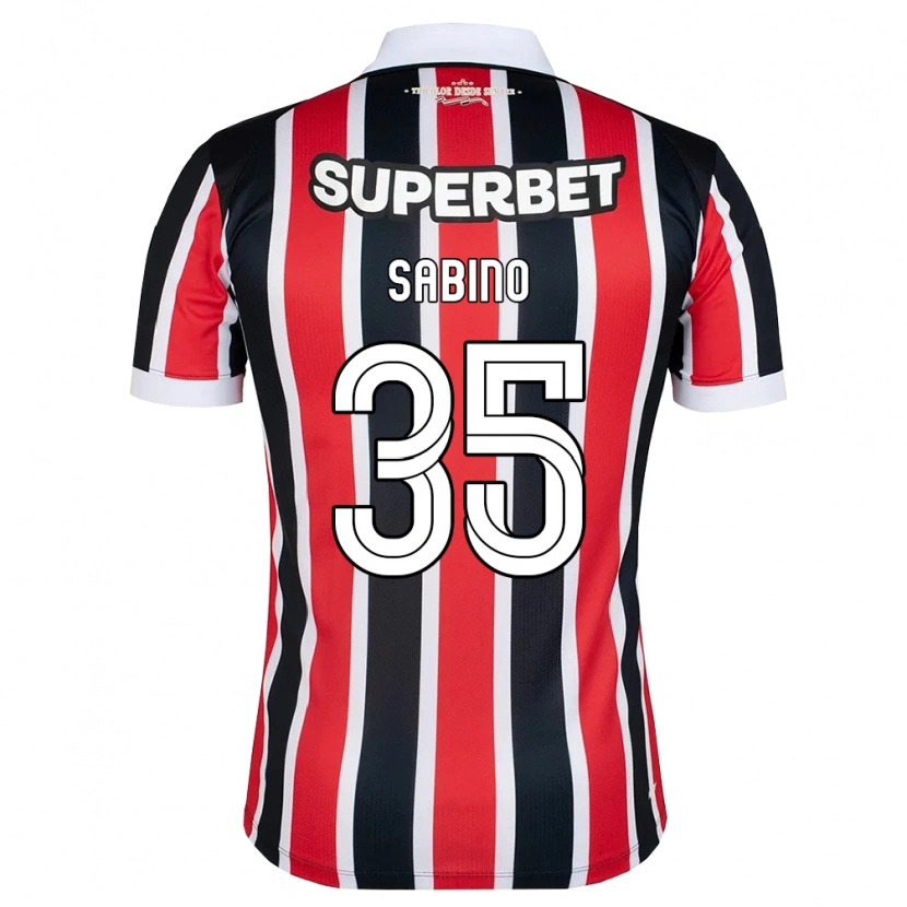 Danxen Niño Camiseta José Sabino Chagas Monteiro #35 Rojo Blanco Negro 2ª Equipación 2026/27 La Camisa
