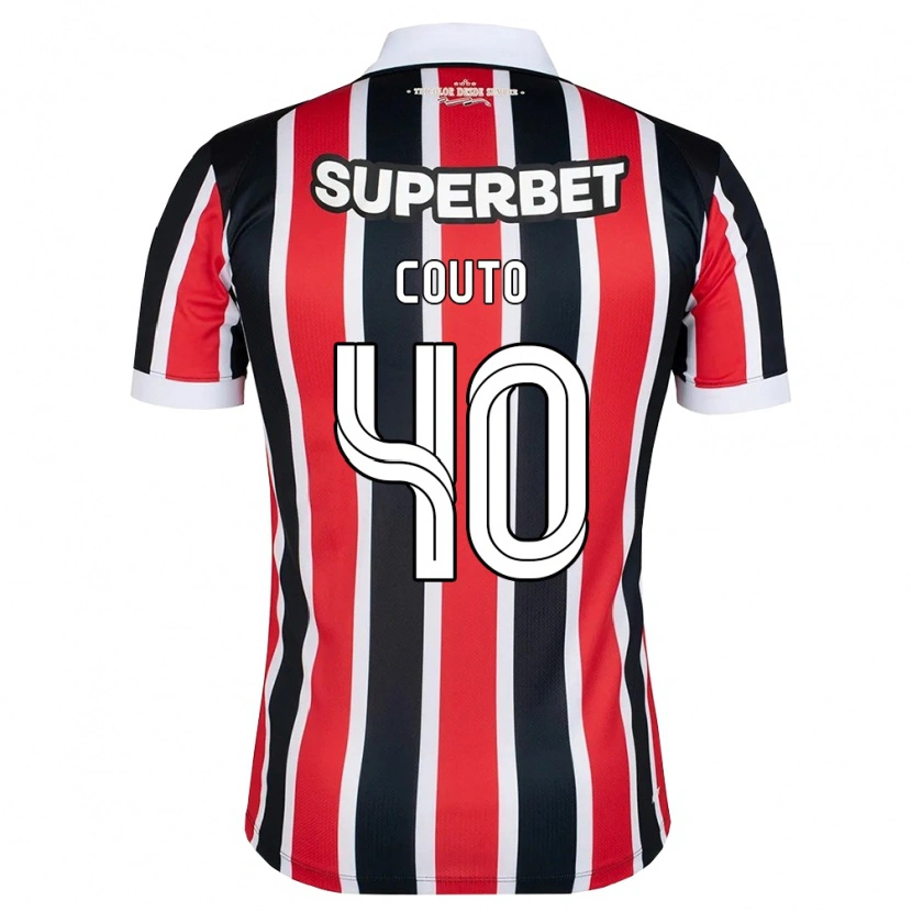 Danxen Niño Camiseta Thiago Couto #40 Rojo Blanco Negro 2ª Equipación 2026/27 La Camisa