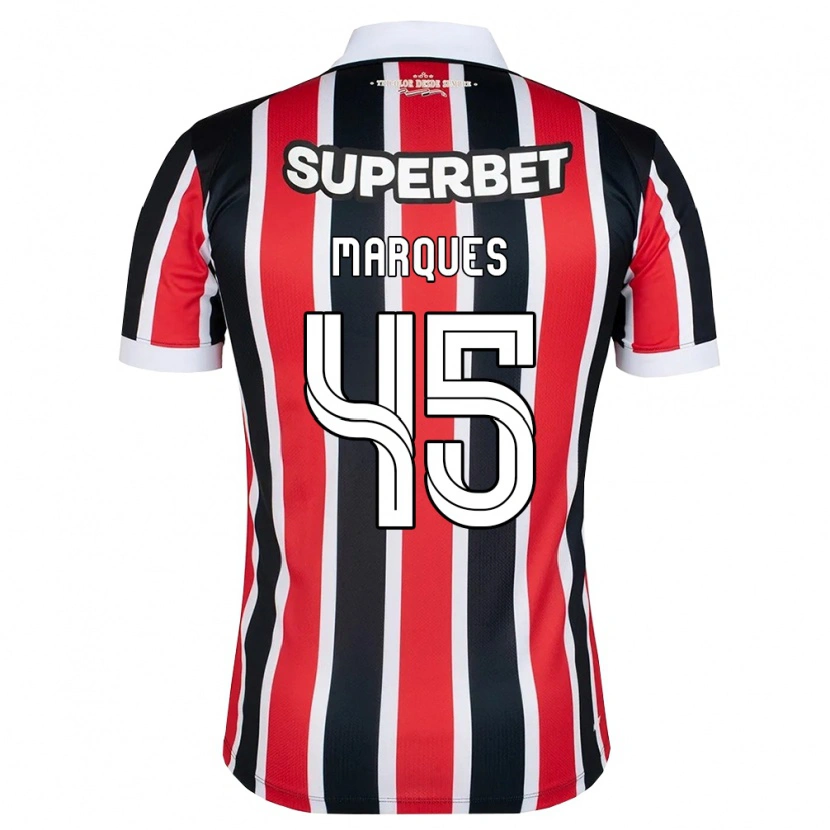 Danxen Niño Camiseta Lucca Marques Alencar #45 Rojo Blanco Negro 2ª Equipación 2026/27 La Camisa