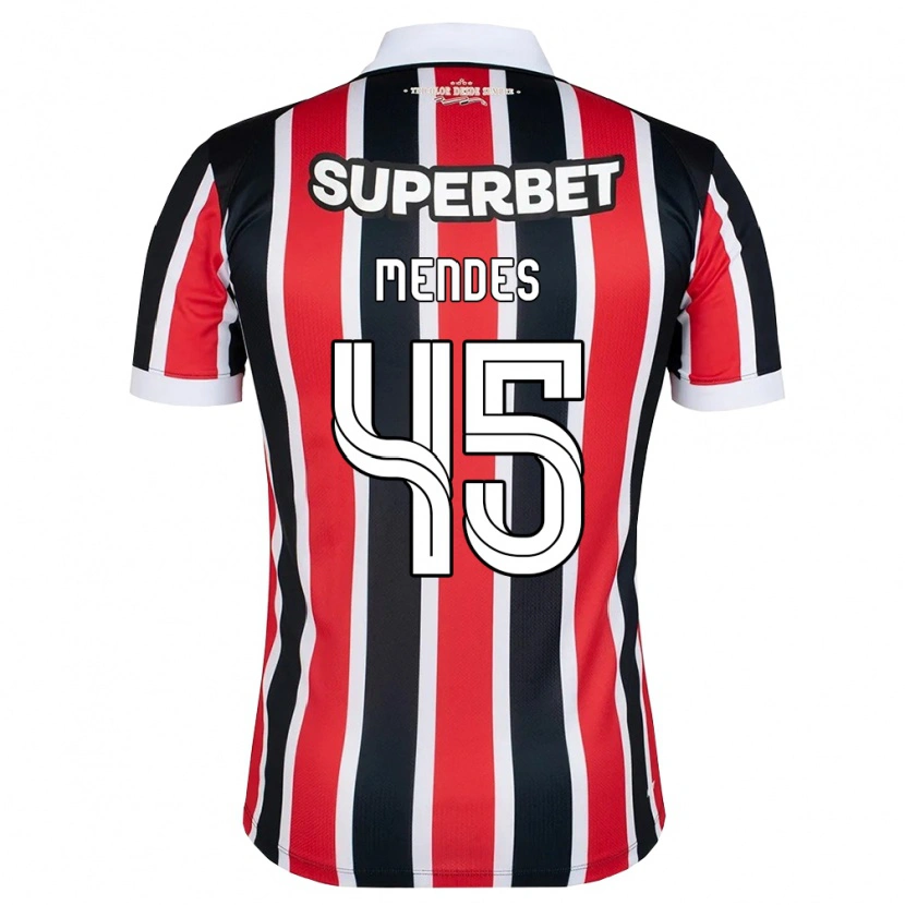 Danxen Niño Camiseta Nathan Mendes #45 Rojo Blanco Negro 2ª Equipación 2026/27 La Camisa