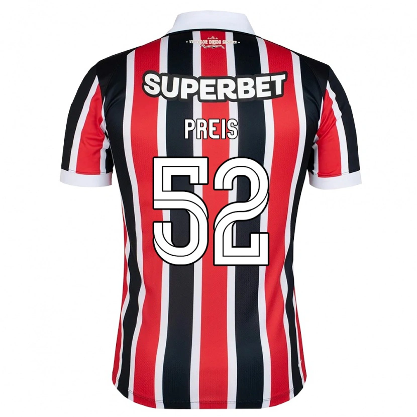 Danxen Niño Camiseta Felipe Preis #52 Rojo Blanco Negro 2ª Equipación 2026/27 La Camisa