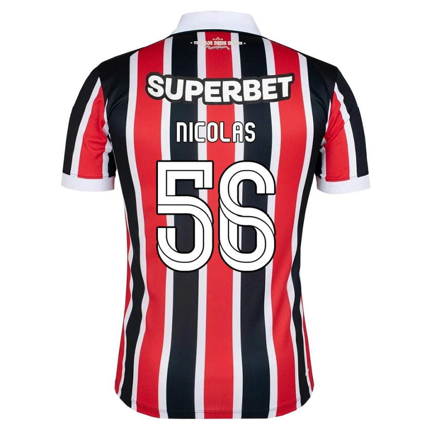 Danxen Niño Camiseta Nicolas Bosshardt #56 Rojo Blanco Negro 2ª Equipación 2026/27 La Camisa