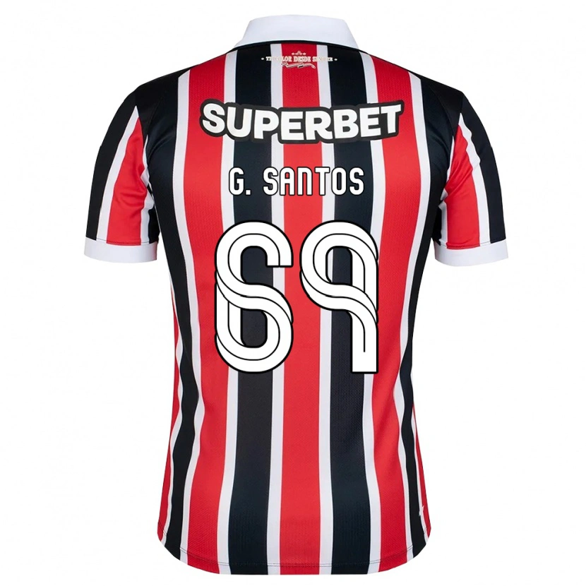 Danxen Niño Camiseta Guilherme Santos #69 Rojo Blanco Negro 2ª Equipación 2026/27 La Camisa