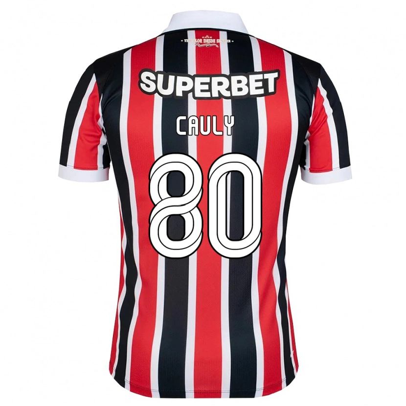 Danxen Niño Camiseta Cauly Oliveira Souza #80 Rojo Blanco Negro 2ª Equipación 2026/27 La Camisa