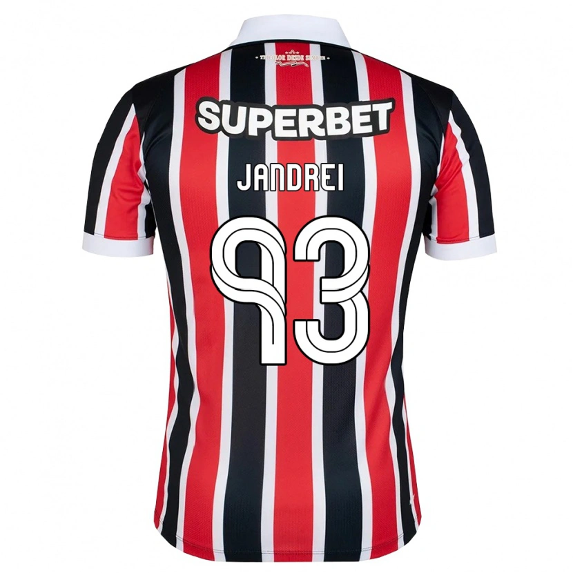 Danxen Niño Camiseta Jandrei #93 Rojo Blanco Negro 2ª Equipación 2026/27 La Camisa