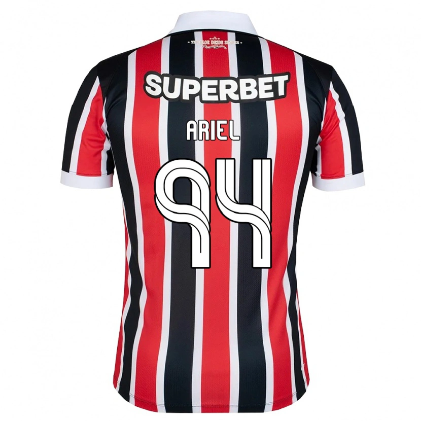 Danxen Niño Camiseta Ariel #94 Rojo Blanco Negro 2ª Equipación 2026/27 La Camisa