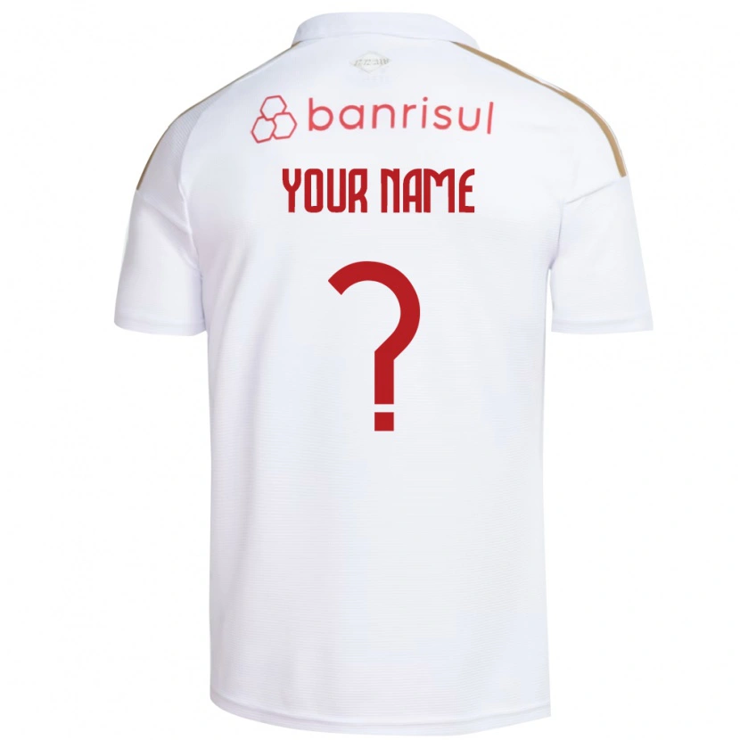 Danxen Niño Camiseta Su Nombre #0 Blanco Rojo 2ª Equipación 2026/27 La Camisa