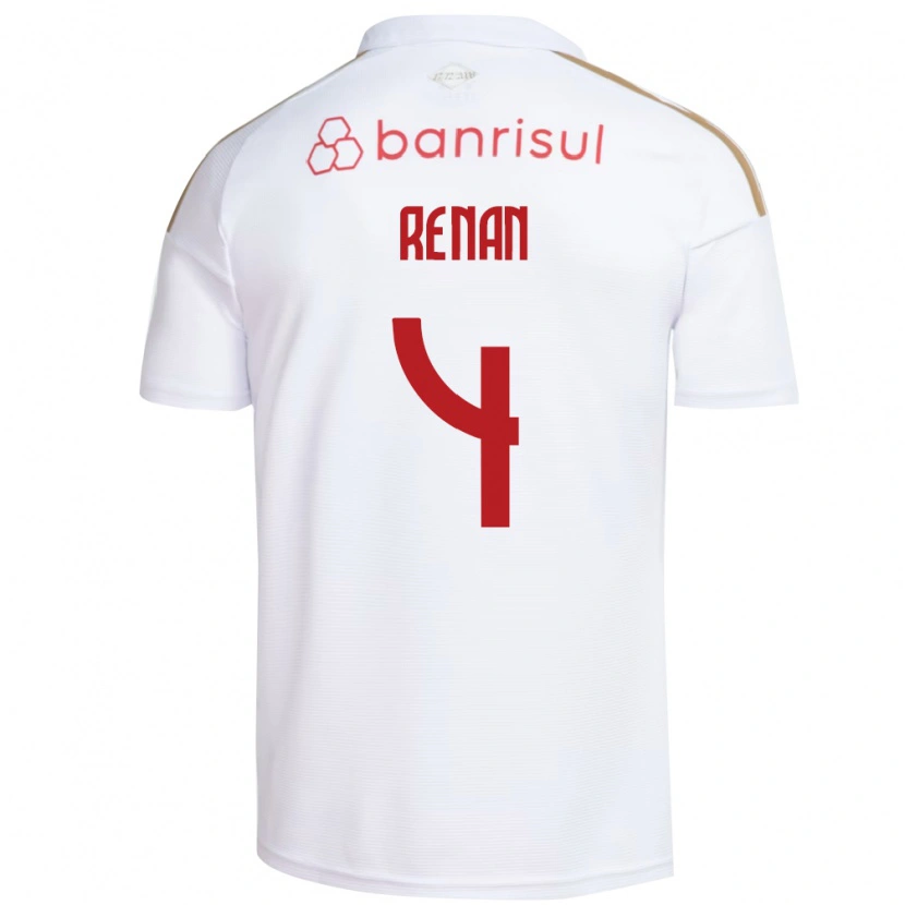 Danxen Niño Camiseta Robert Renan #4 Blanco Rojo 2ª Equipación 2026/27 La Camisa
