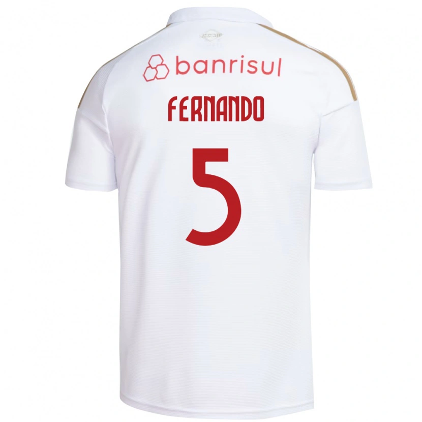 Danxen Niño Camiseta Fernando #5 Blanco Rojo 2ª Equipación 2026/27 La Camisa