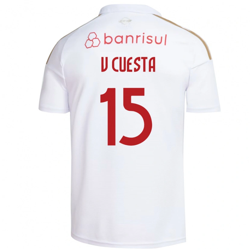 Danxen Niño Camiseta Victor Cuesta #15 Blanco Rojo 2ª Equipación 2026/27 La Camisa