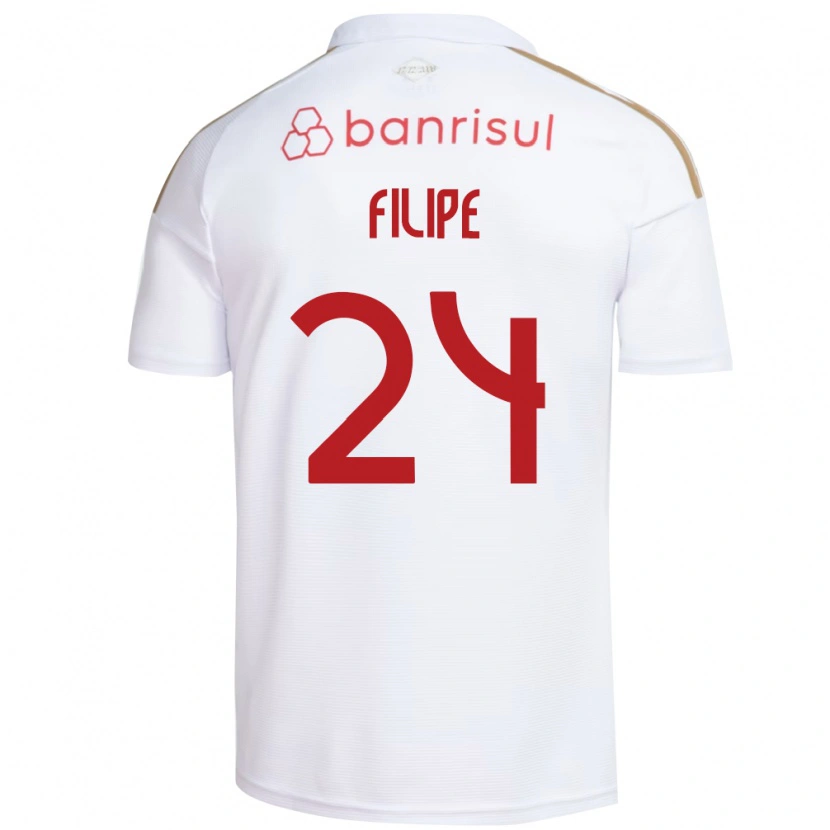Danxen Niño Camiseta Filipe Sírio #24 Blanco Rojo 2ª Equipación 2026/27 La Camisa