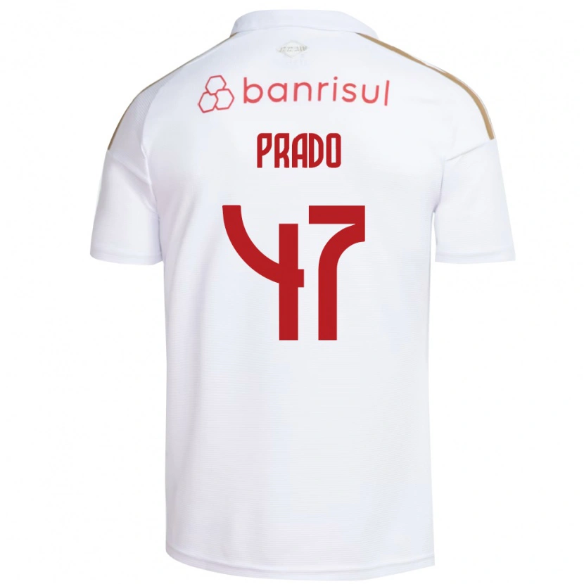 Danxen Niño Camiseta Gustavo Prado #47 Blanco Rojo 2ª Equipación 2026/27 La Camisa