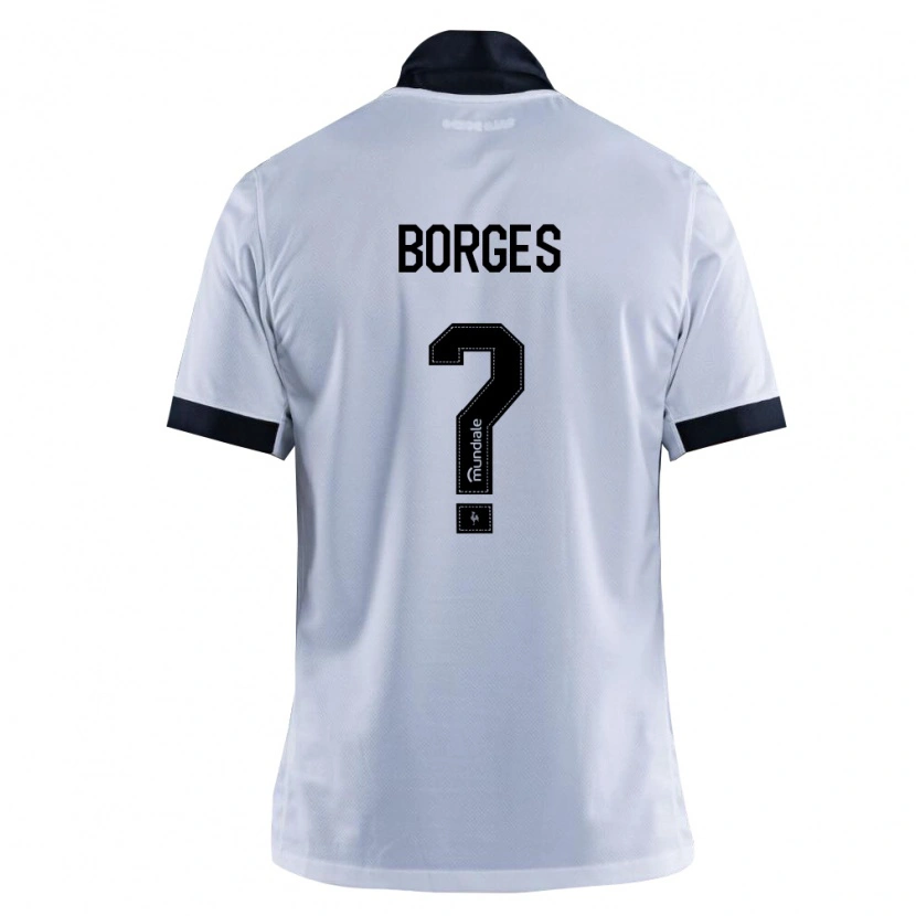 Danxen Niño Camiseta Leo Borges #0 Blanco Negro 2ª Equipación 2026/27 La Camisa