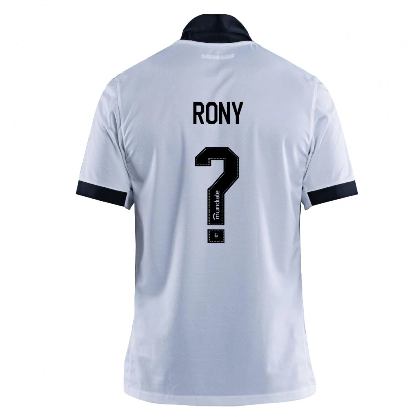Danxen Niño Camiseta Rony #0 Blanco Negro 2ª Equipación 2026/27 La Camisa