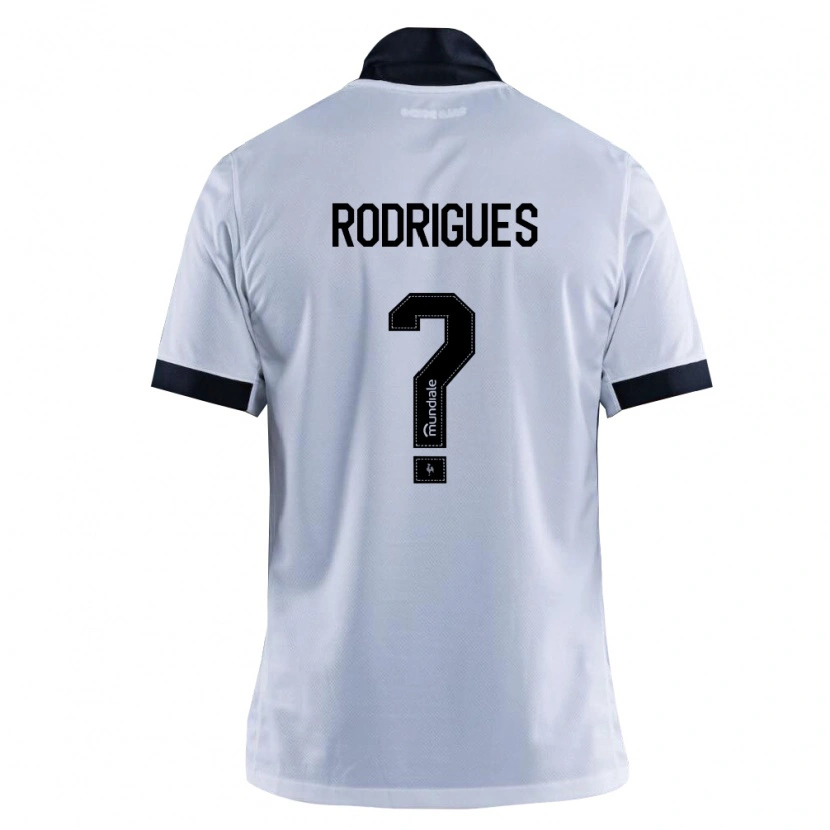 Danxen Niño Camiseta Vinicius Rodrigues #0 Blanco Negro 2ª Equipación 2026/27 La Camisa