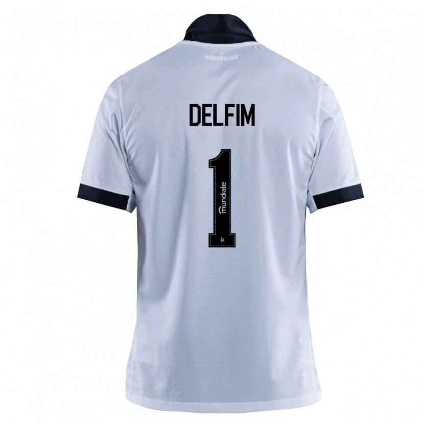 Danxen Niño Camiseta Gabriel Delfim #1 Blanco Negro 2ª Equipación 2026/27 La Camisa
