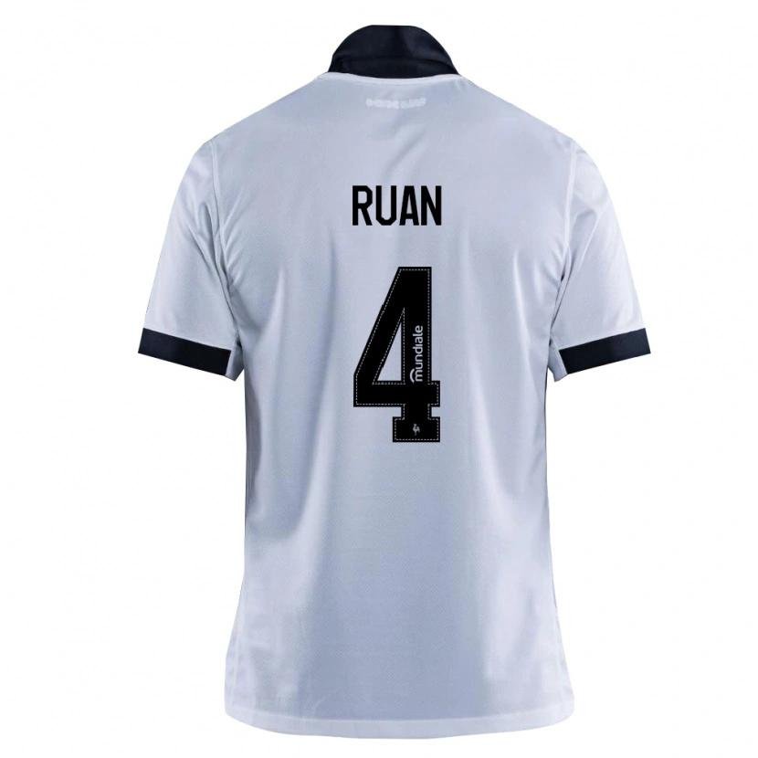 Danxen Niño Camiseta Ruan Tressoldi Netto #4 Blanco Negro 2ª Equipación 2026/27 La Camisa