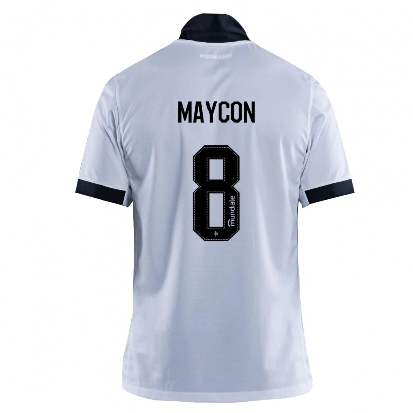 Danxen Niño Camiseta Maycon De Andrade Barberan #8 Blanco Negro 2ª Equipación 2026/27 La Camisa