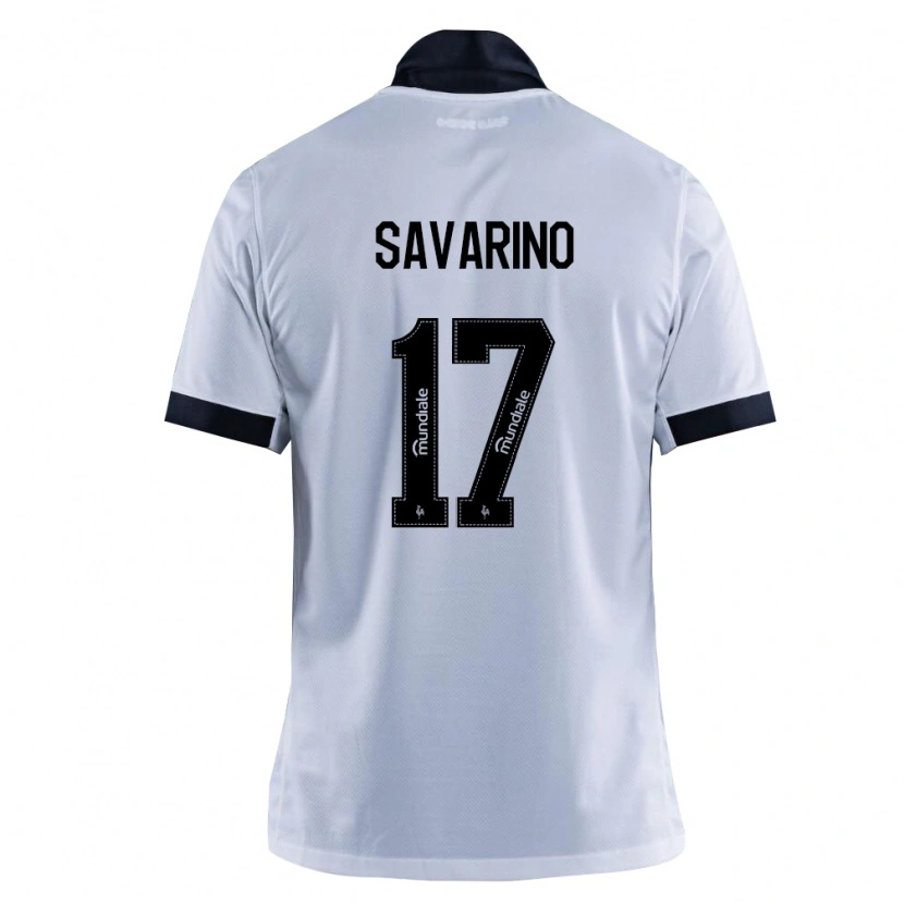 Danxen Niño Camiseta Jefferson Savarino #17 Blanco Negro 2ª Equipación 2026/27 La Camisa