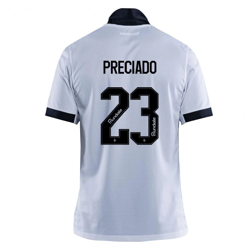 Danxen Niño Camiseta Angelo Preciado #23 Blanco Negro 2ª Equipación 2026/27 La Camisa