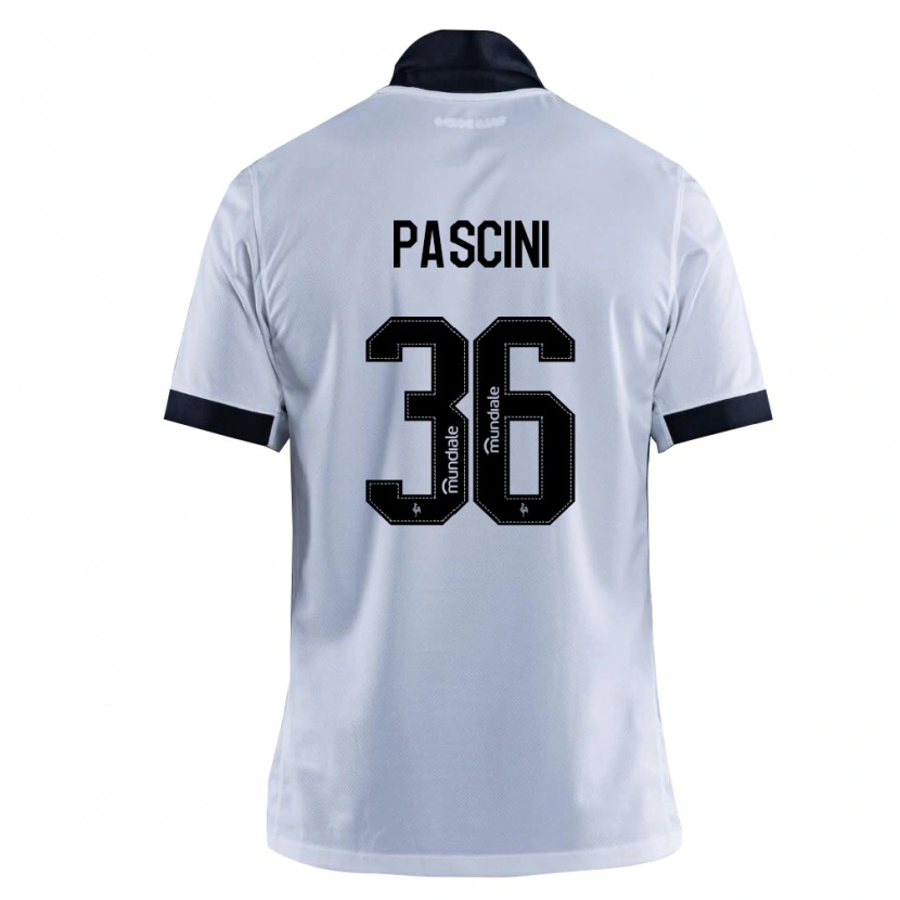 Danxen Niño Camiseta Kauã Pascini #36 Blanco Negro 2ª Equipación 2026/27 La Camisa
