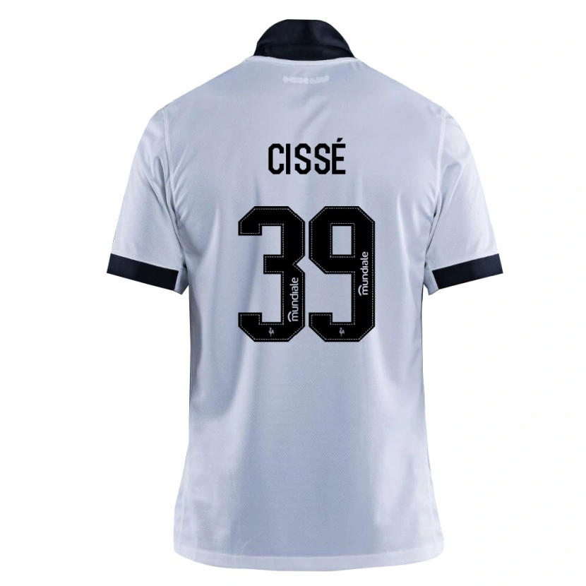 Danxen Niño Camiseta Mamady Cissé #39 Blanco Negro 2ª Equipación 2026/27 La Camisa