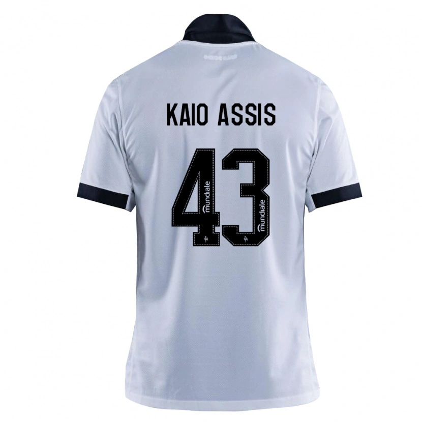 Danxen Niño Camiseta Kaio Assis #43 Blanco Negro 2ª Equipación 2026/27 La Camisa