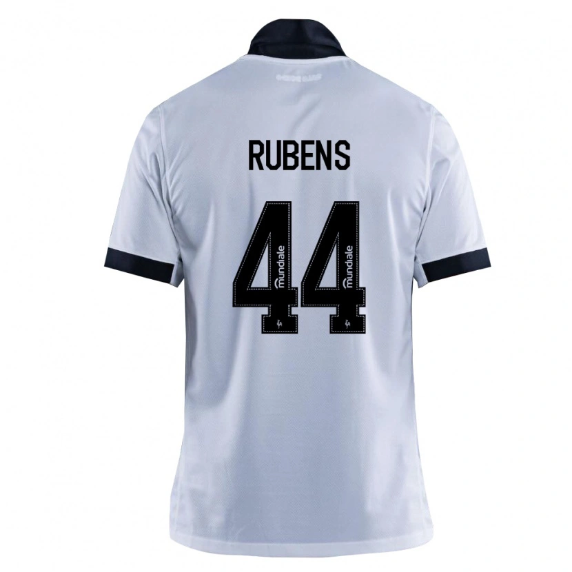 Danxen Niño Camiseta Rubens #44 Blanco Negro 2ª Equipación 2026/27 La Camisa