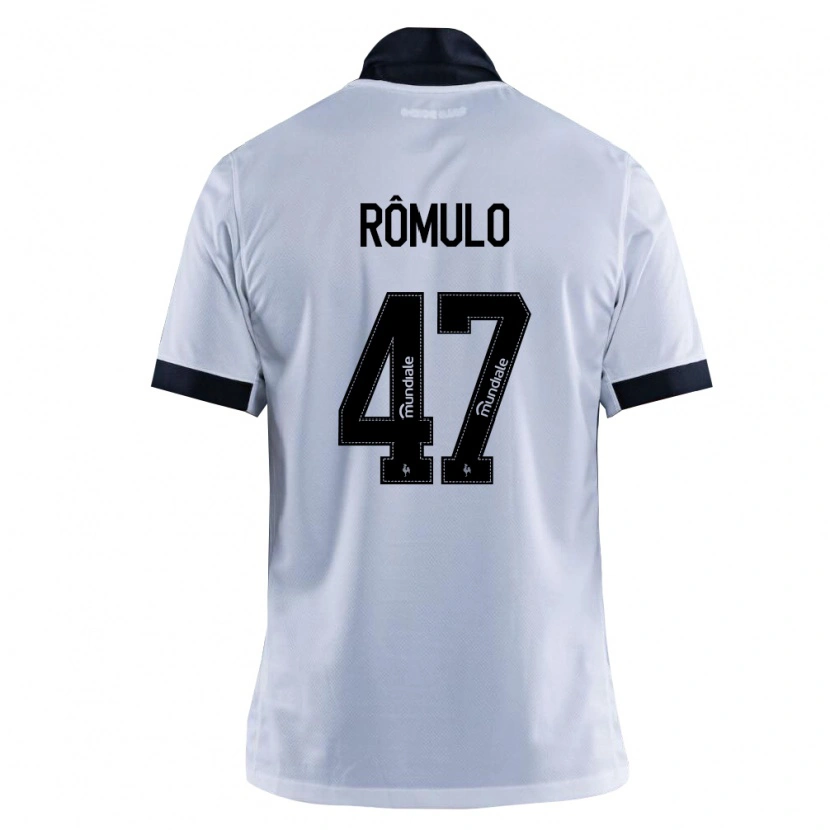 Danxen Niño Camiseta Rômulo Helberte Pereira Júnior #47 Blanco Negro 2ª Equipación 2026/27 La Camisa