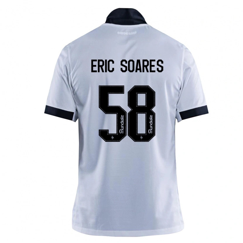 Danxen Niño Camiseta Eric Soares #58 Blanco Negro 2ª Equipación 2026/27 La Camisa