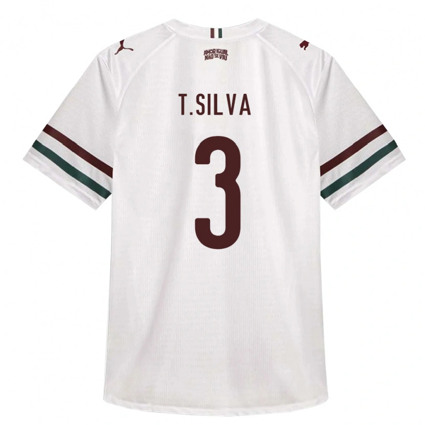 Danxen Niño Camiseta Thiago Silva #3 Blanco Verde Borgoña 2ª Equipación 2026/27 La Camisa