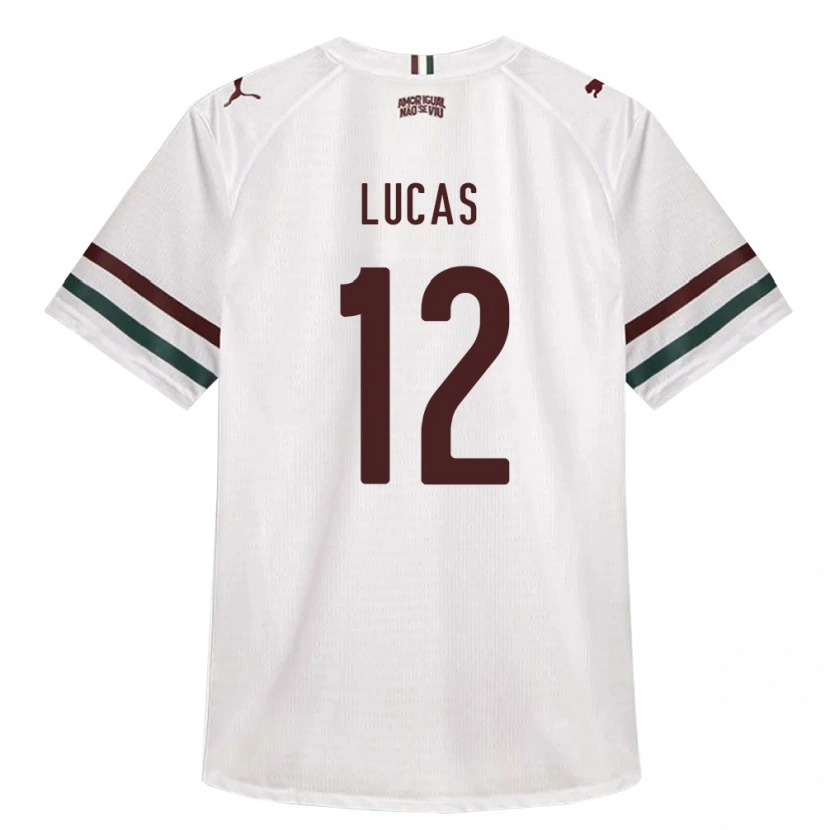 Danxen Niño Camiseta André Lucas #12 Blanco Verde Borgoña 2ª Equipación 2026/27 La Camisa