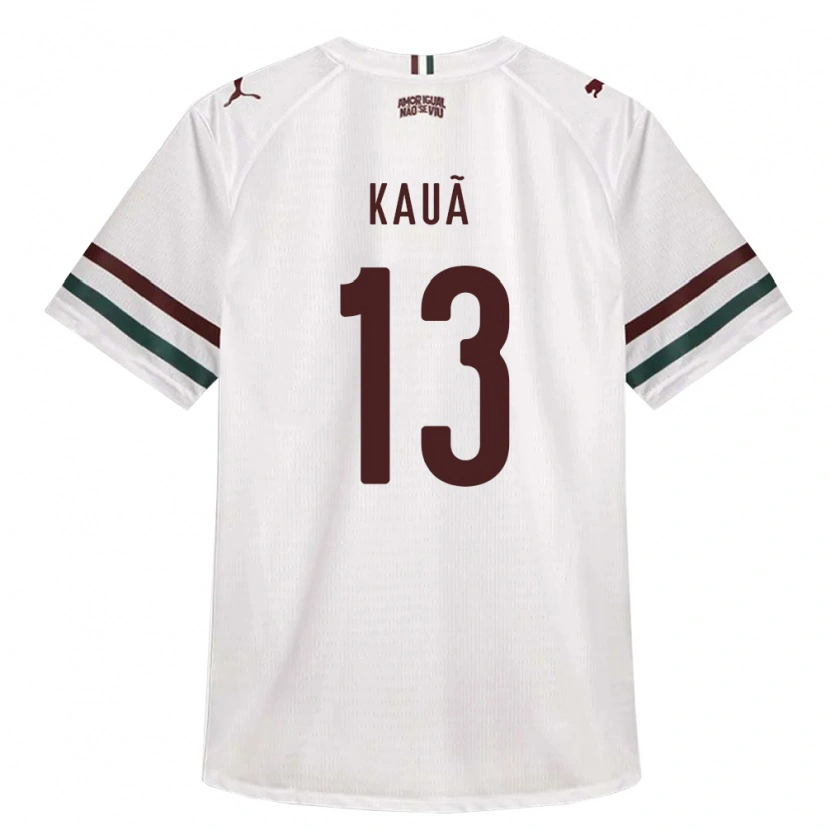 Danxen Niño Camiseta Kauã Barbosa Da Silva Costa #13 Blanco Verde Borgoña 2ª Equipación 2026/27 La Camisa