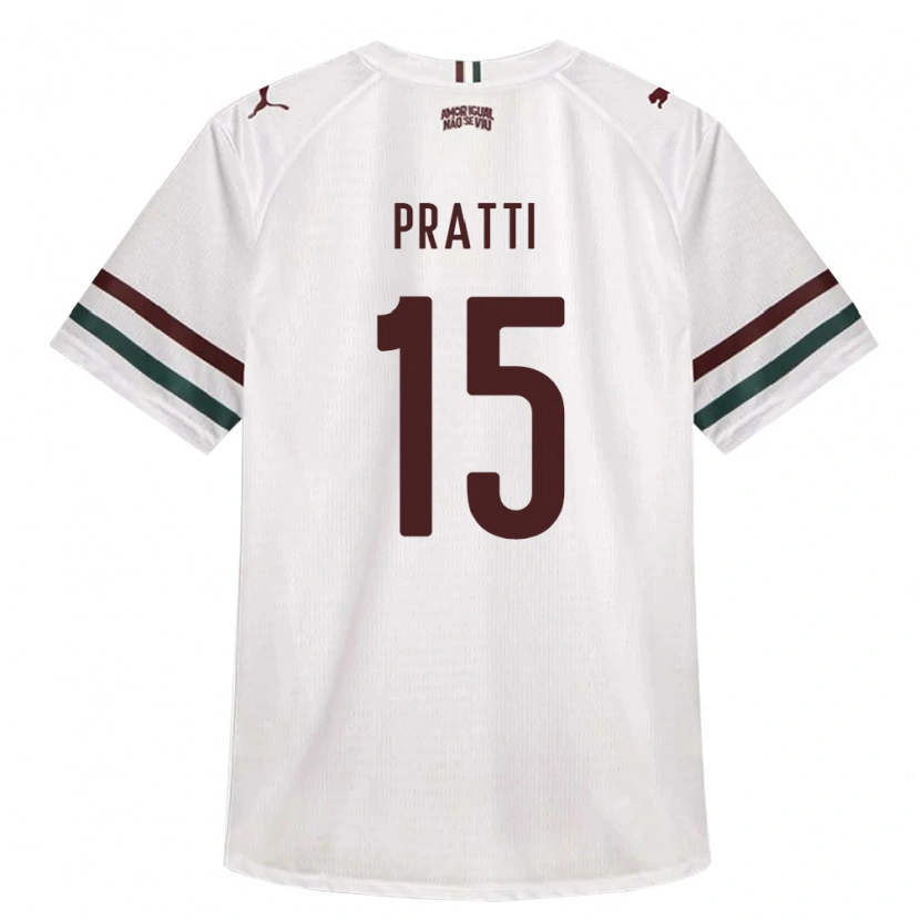 Danxen Niño Camiseta Wesley Pratti #15 Blanco Verde Borgoña 2ª Equipación 2026/27 La Camisa