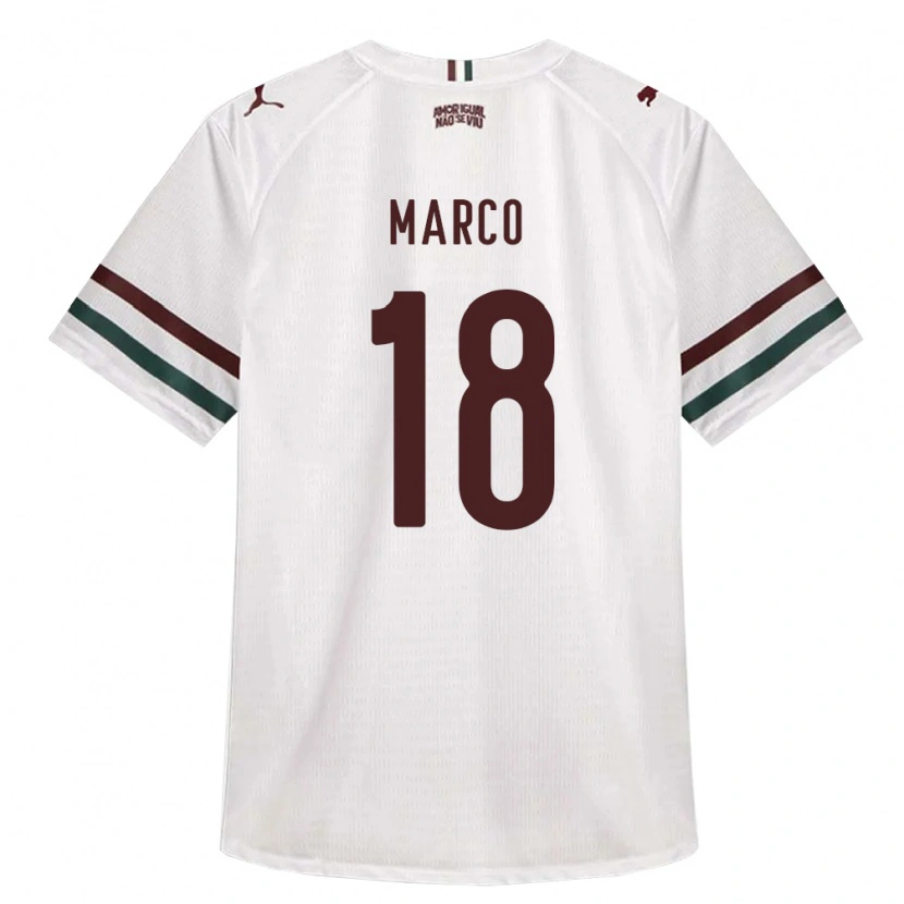 Danxen Niño Camiseta Marco Antonio De Sousa Medeiros #18 Blanco Verde Borgoña 2ª Equipación 2026/27 La Camisa