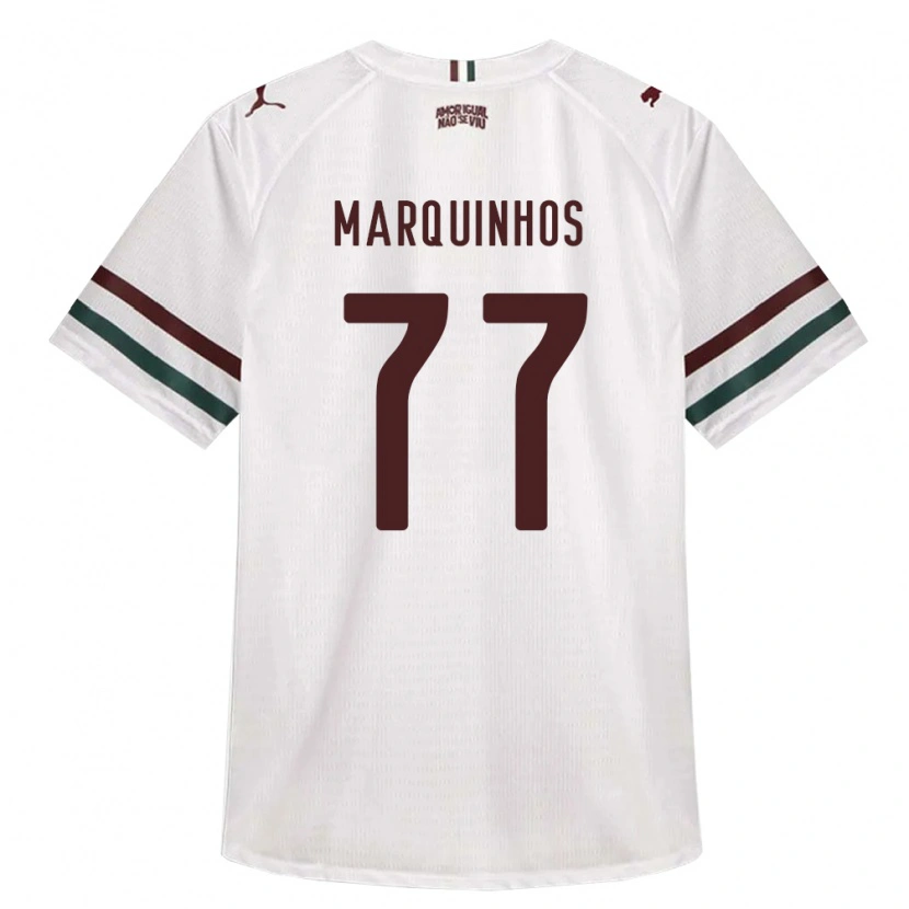 Danxen Niño Camiseta Marquinhos #77 Blanco Verde Borgoña 2ª Equipación 2026/27 La Camisa