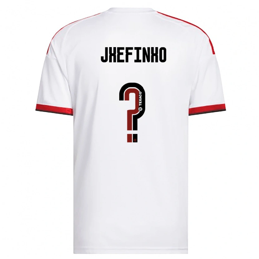 Danxen Niño Camiseta Jheferson Vinicius Medino Rufino #0 Blanco Rojo Negro 2ª Equipación 2026/27 La Camisa