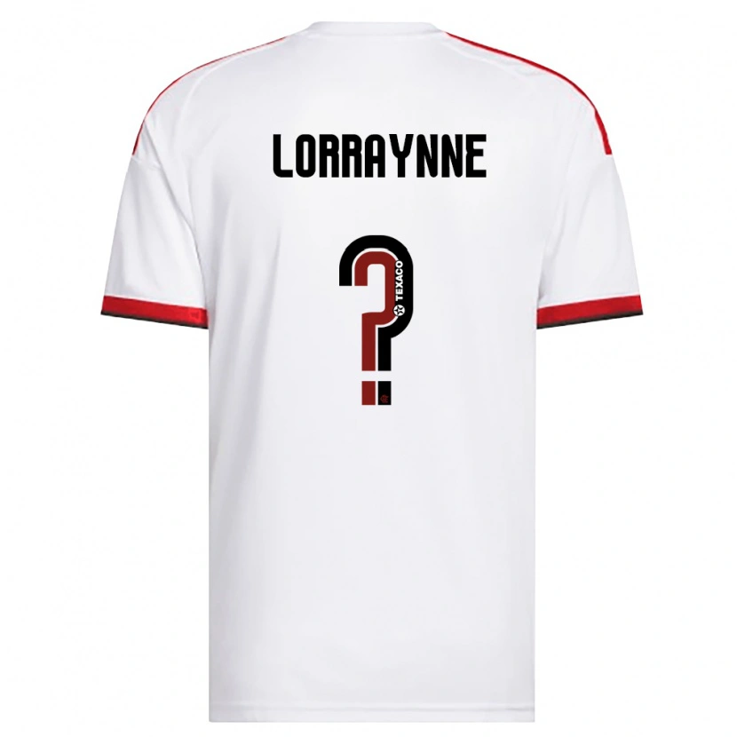 Danxen Niño Camiseta Lorraynne #0 Blanco Rojo Negro 2ª Equipación 2026/27 La Camisa