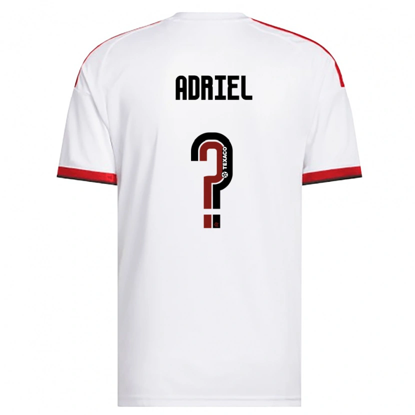 Danxen Niño Camiseta Adriel #0 Blanco Rojo Negro 2ª Equipación 2026/27 La Camisa
