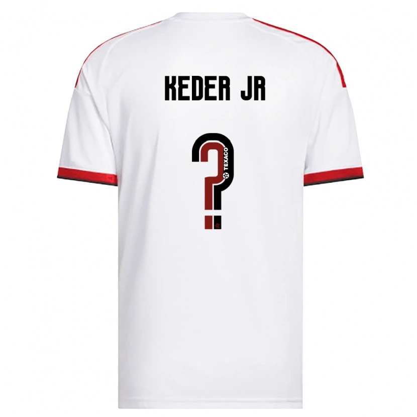 Danxen Niño Camiseta Keder Jr #0 Blanco Rojo Negro 2ª Equipación 2026/27 La Camisa
