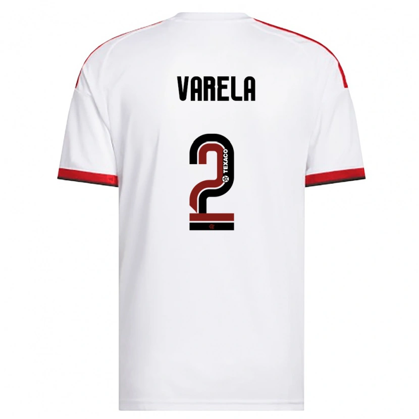 Danxen Niño Camiseta Guillermo Varela #2 Blanco Rojo Negro 2ª Equipación 2026/27 La Camisa