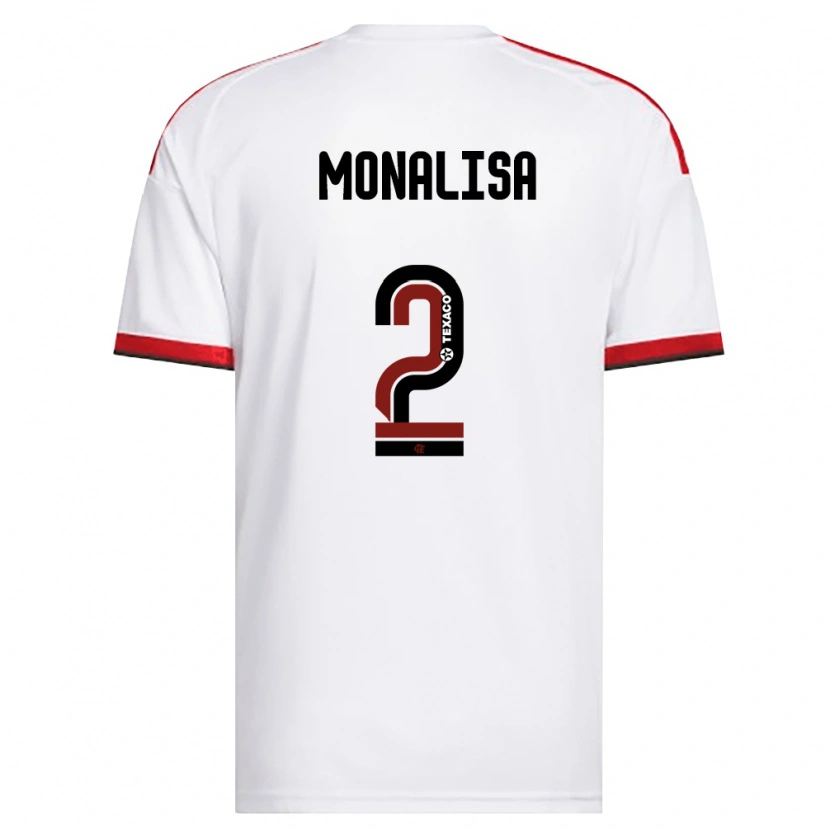 Danxen Niño Camiseta Monalisa #2 Blanco Rojo Negro 2ª Equipación 2026/27 La Camisa