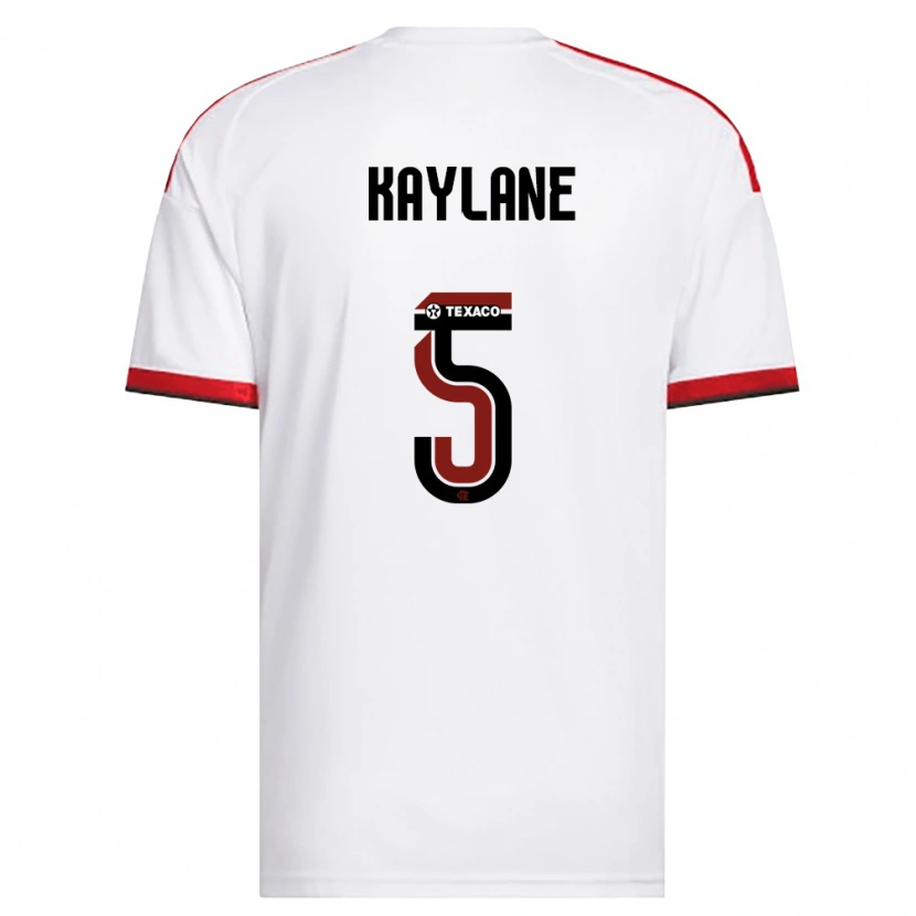 Danxen Niño Camiseta Kaylane #5 Blanco Rojo Negro 2ª Equipación 2026/27 La Camisa