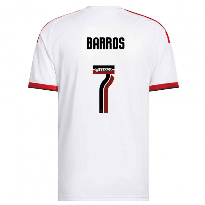 Danxen Niño Camiseta Rafa Barros #7 Blanco Rojo Negro 2ª Equipación 2026/27 La Camisa