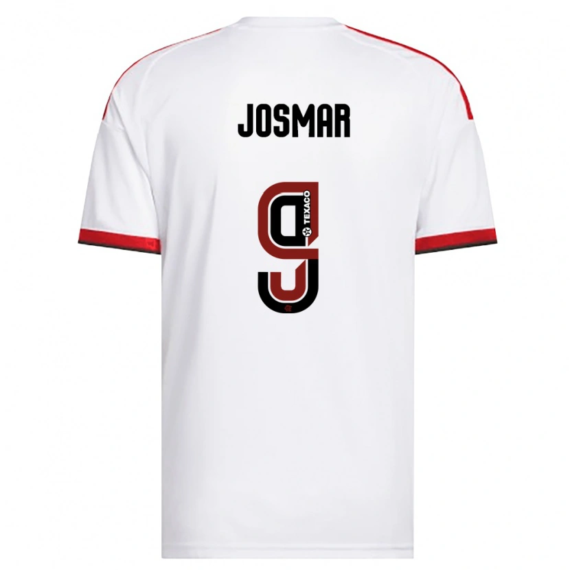 Danxen Niño Camiseta Josmar Silva Miranda #9 Blanco Rojo Negro 2ª Equipación 2026/27 La Camisa