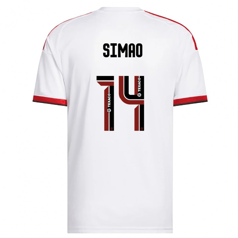 Danxen Niño Camiseta Samhia Simao #14 Blanco Rojo Negro 2ª Equipación 2026/27 La Camisa