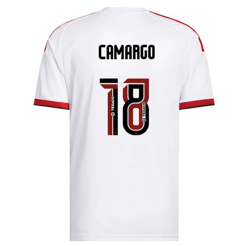 Danxen Niño Camiseta João Camargo #18 Blanco Rojo Negro 2ª Equipación 2026/27 La Camisa