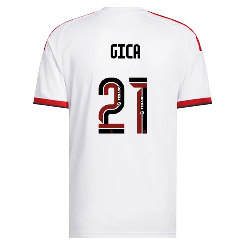 Danxen Niño Camiseta Gica #21 Blanco Rojo Negro 2ª Equipación 2026/27 La Camisa